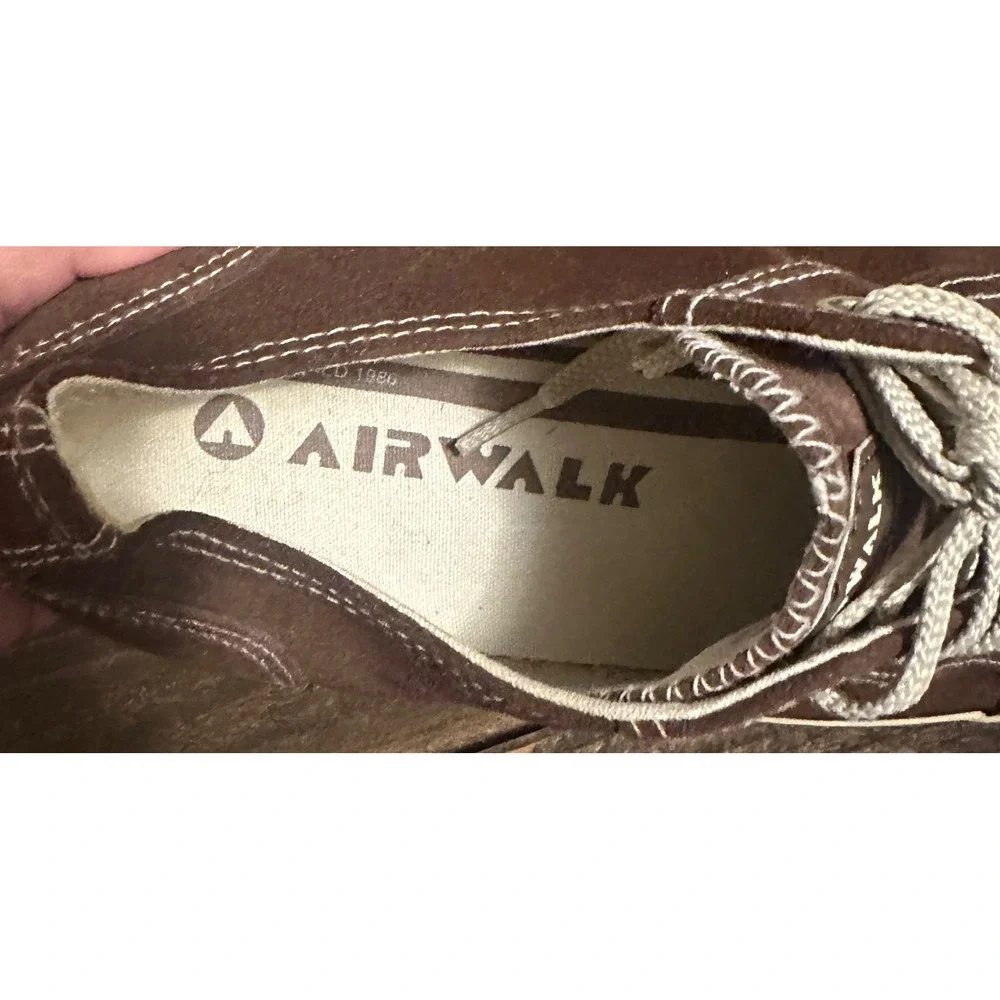 Airwalk Womens Brown Suede Leather Low Top Sneakers Cap Toe 48981 Size 8.5